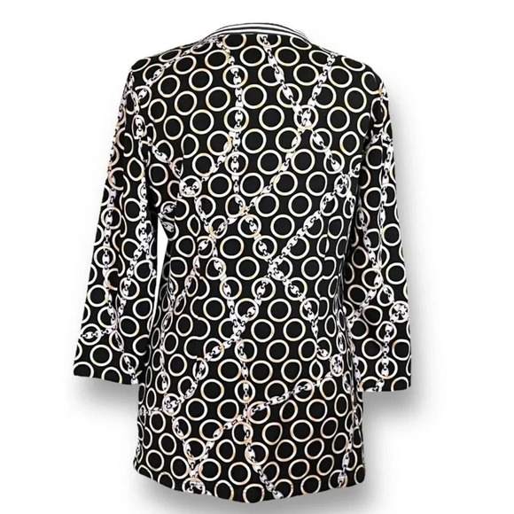 J McLaughlin Banded Collar Biscayne Tunic Top Gold Catalina Cloth Chain Print - Picture 2 of 16